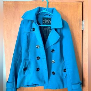 Teal Pea Coat - Juniors